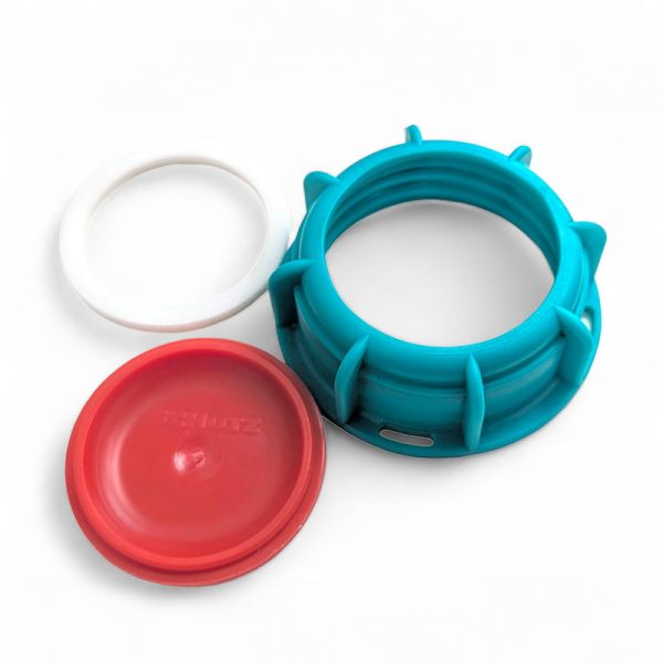 Schutz 2-Inch 3-piece Buttress/Coarse Thread Dust Cover Cap with Seal and Gasket - Green - Image 1