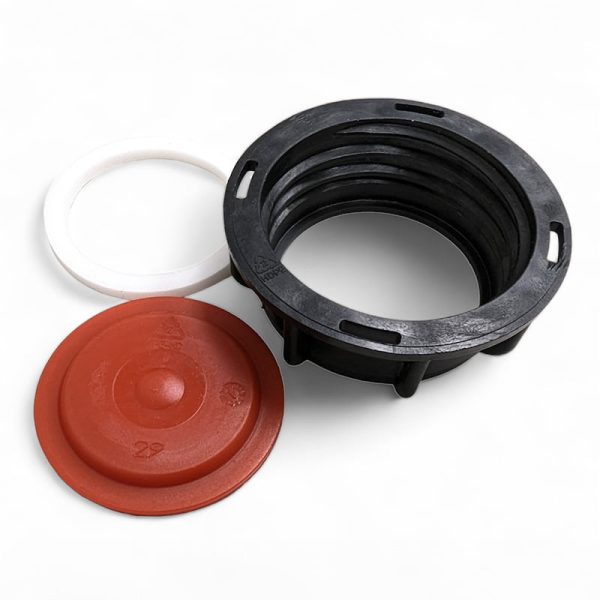 Schutz 2-Inch 3-piece Buttress/Coarse Thread Dust Cover Cap with Seal and Gasket - Black - Image 2