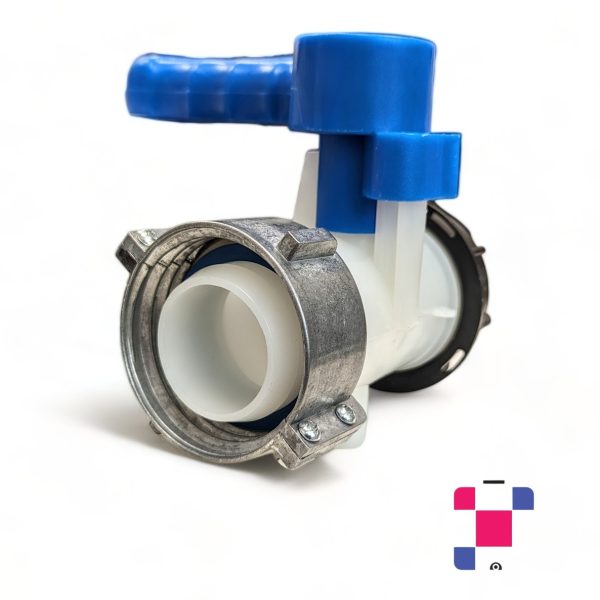 2" Butterfly Valve w/ 2” Buttress Coarse Thread, 62mm Collar and Viton® Gasket - Image 2