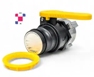 2" Ball Valve w/ 2” Camlock 75mm Collar and EPDM Gasket - Image 2