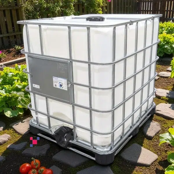 New 1000 Litre 275 Gallon Rebottled IBC Tote with 3/4" Garden Hose Adapter Included - Image 1