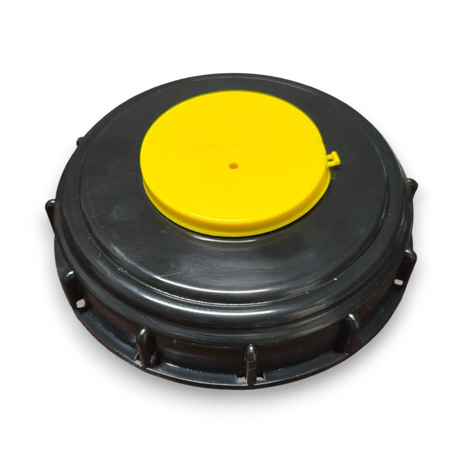 genuine oem mauser 6 inch vented ibc tote lid fill screw cap black/yellow