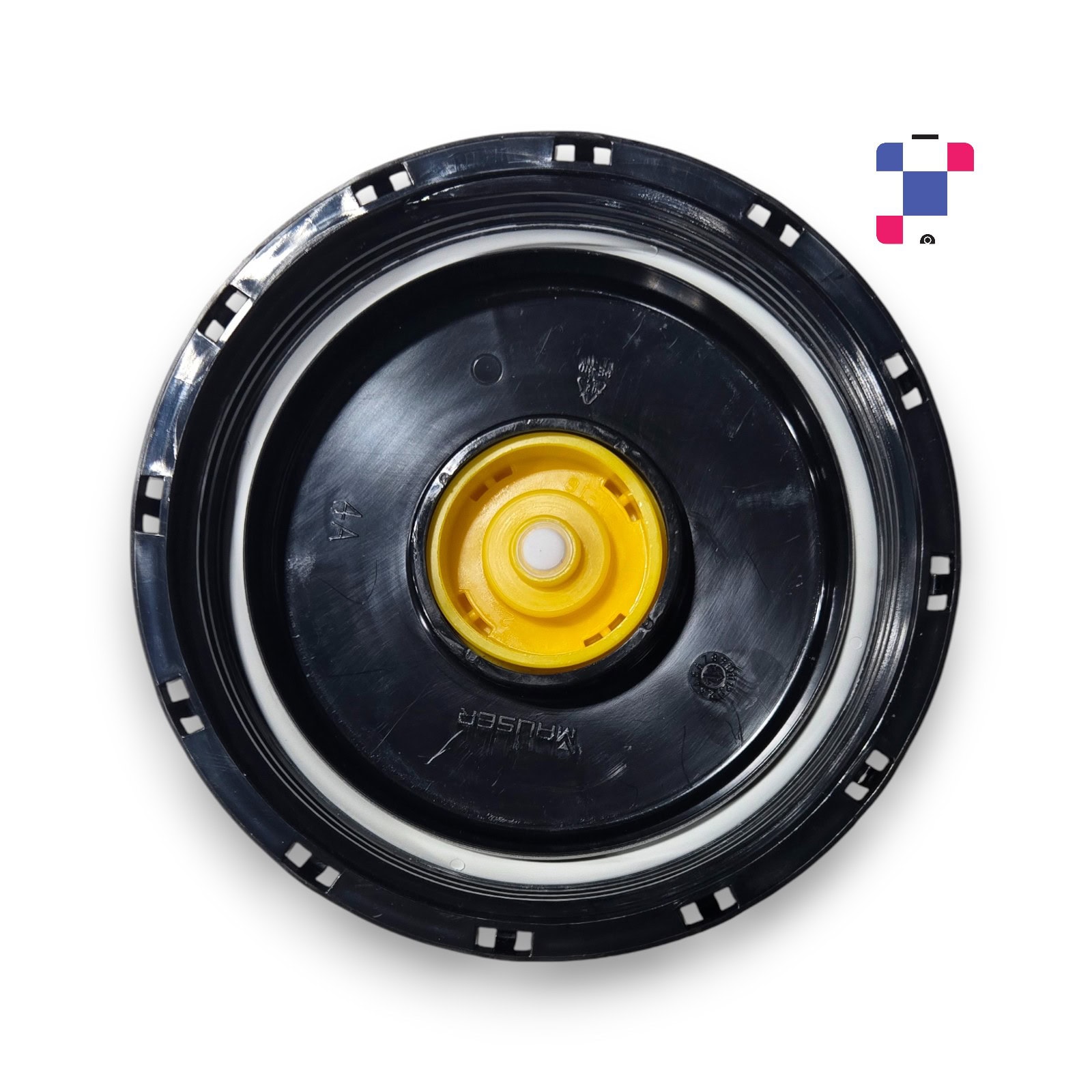 genuine oem mauser 6 inch vented ibc tote lid fill screw cap black/yellow