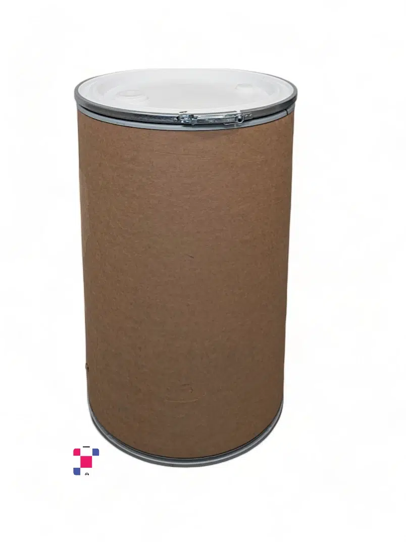 55 Gallon Open Head Fiber Drum with Plastic Lid and Lever-Lock Steel Rim - Image 1