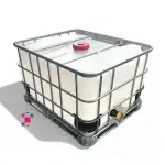 500 Litre 135 Gallon IBC Tote, New 2" Butterfly Valve with Buttress Course Thread, New Bottle and Cage