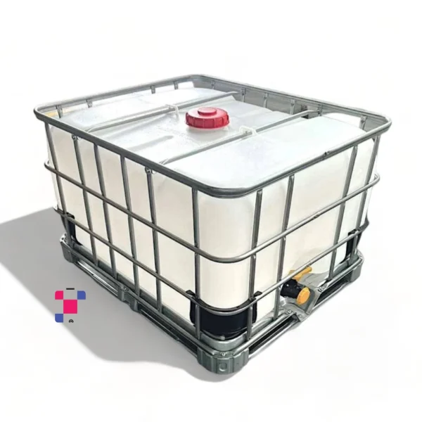 500 Litre 135 Gallon IBC Tote, New 2" Butterfly Valve with Buttress Course Thread, New Bottle and Cage - Image 1