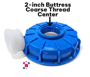 6 Inch IBC Tank Top Lid Fill Screw Cap with 2 Inch Buttress Coarse Threaded Bung