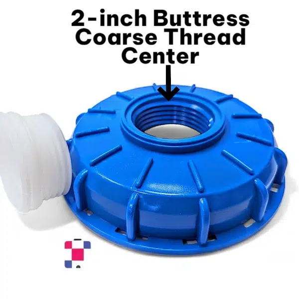 6 Inch IBC Tank Top Lid Fill Screw Cap with 2 Inch Buttress Coarse Threaded Bung - Image 1