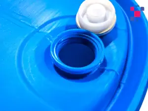 55 Gallon Previously Used Fully-Reconditioned Closed-Head Plastic Drum - Blue - Image 3