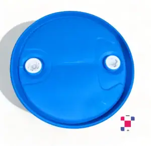 55 Gallon Previously Used Fully-Reconditioned Closed-Head Plastic Drum - Blue - Image 2