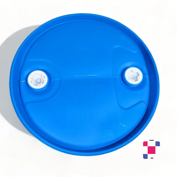 55 Gallon Previously Used Fully-Reconditioned Closed-Head Plastic Drum - Blue - Image 2