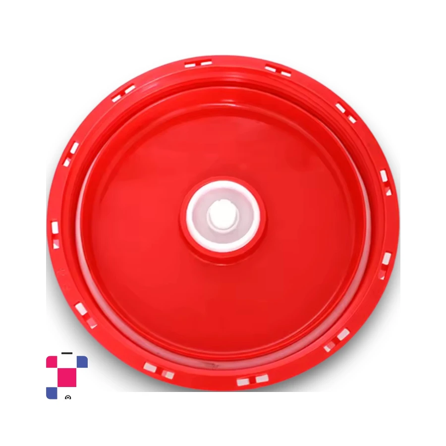 9-inch 225mm Red Vented IBC Tank Lid Fill Screw Cap with 2-inch Vented Center Bung - Image 2