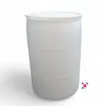 55 Gallon Previously Used Fully-Reconditioned Closed-Head Plastic Drum - White-Translucent