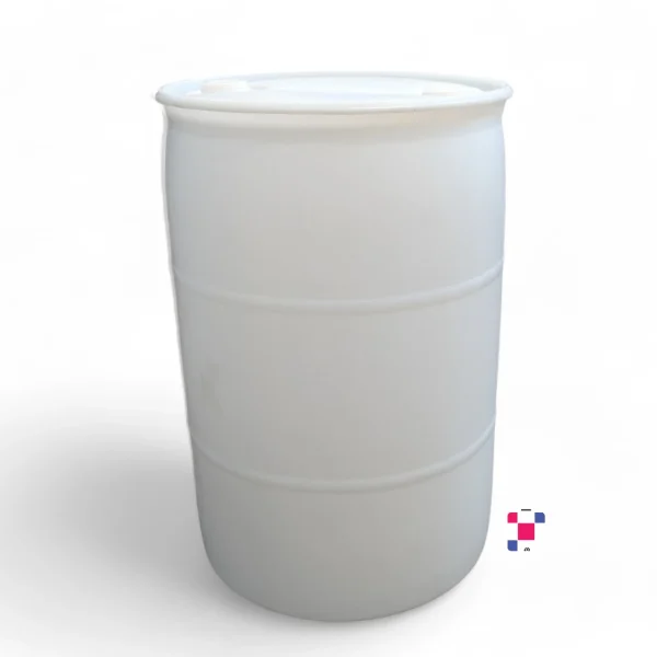 55 Gallon Previously Used Fully-Reconditioned Closed-Head Plastic Drum - White-Translucent - Image 1
