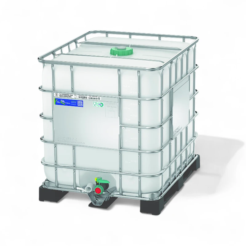 820 Litre 180 Gallon Previous Food Ingredient Reconditioned IBC Tote with 2 Inch Valve - Image 1