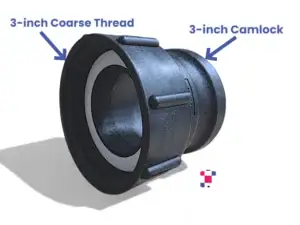 3 Inch Female Buttress/Coarse Thread to 3" Male Camlock/Quick-Connect Adapter - Image 2