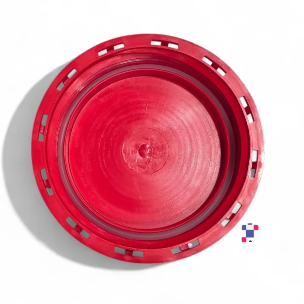 6 Inch Red Non-Vented IBC Tank Lid Fill Screw Cap - Red - Image 2