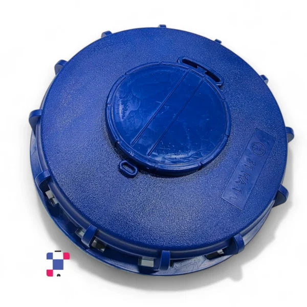 6-inch Blue Vented IBC Tank Lid Fill Screw Cap - UN-Rated - Blue - Image 1