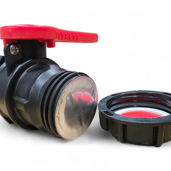 2" Ball Valve w/ 2” Buttress Coarse Thread, 62mm Metal Collar and Viton® Gasket - Image 2