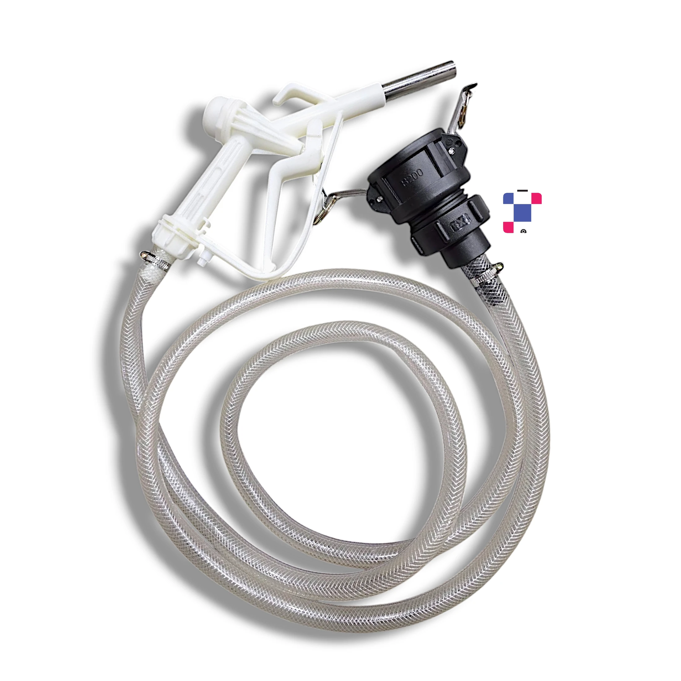 Gravity Feed Delivery Trigger Nozzle And Hose Kit with 8ft Hose and 2-inch Female Buttress Coarse Thread & 2-inch Female Camlock/QuickConnect - Image 1