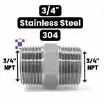 3/4" Male x 3/4" Male NPT Thread Stainless Steel 304 Pipe Fitting