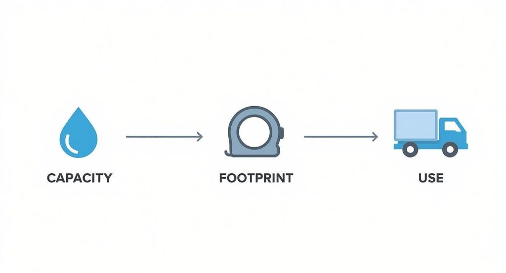 Infographic about 300 gallons water tank