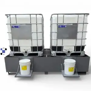 little giant® double ibc spill control station sst ibc 2 400 gallon grey