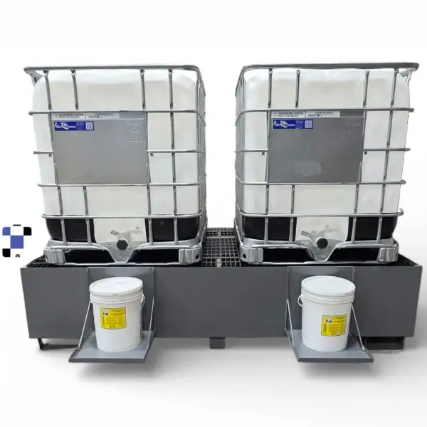 little giant® double ibc spill control station sst ibc 2 400 gallon grey
