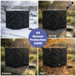 420d ibc tote cover – waterproof weather protection for 275 gal / 1000l water tank black