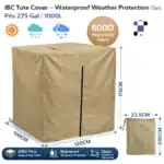 600d thick ibc tote cover waterproof weather protection for 275 gal 1000l water tank black