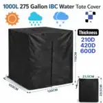 210d ibc tote cover waterproof weather protection for 275 gal 1000l water tank