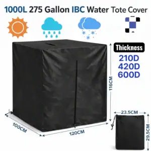 210d ibc tote cover waterproof weather protection for 275 gal 1000l water tank