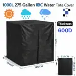 600d thick ibc tote cover waterproof weather protection for 275 gal 1000l water tank black