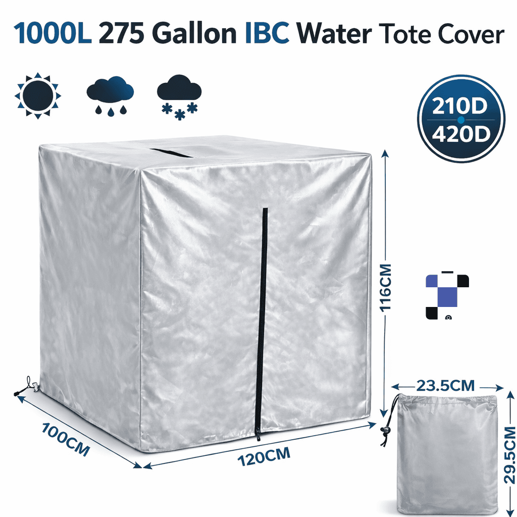 silver ibc tote cover waterproof weather protection for 275 gal 1000l water tank 210d 420d silver ibc tote cover waterproof weather protection for 275 gal 1000l water tank 210d 420d