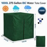 600d thick ibc tote cover waterproof weather protection for 275 gal 1000l water tank black