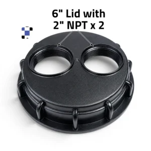 6 inch ibc tank top lid with two 2" npt female inlets