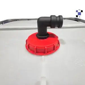 6 inch male ibc fill lid screw cap w/90 degree elbow to 2 inch male camlock e200 to 2 inch male