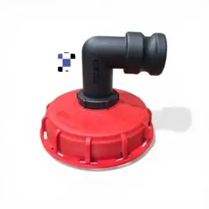 6 inch male ibc fill lid screw cap w/90 degree elbow to 2 inch male camlock e200 to 2 inch male