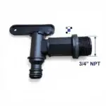 3/4 npt plastic tap/faucet for drums & jugs with lever handle spigot