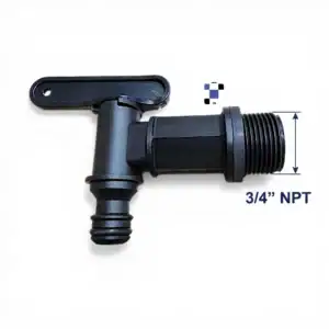 3/4 npt plastic tap/faucet for drums & jugs with lever handle spigot