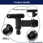 3/4 npt plastic tap/faucet for drums & jugs with lever handle spigot