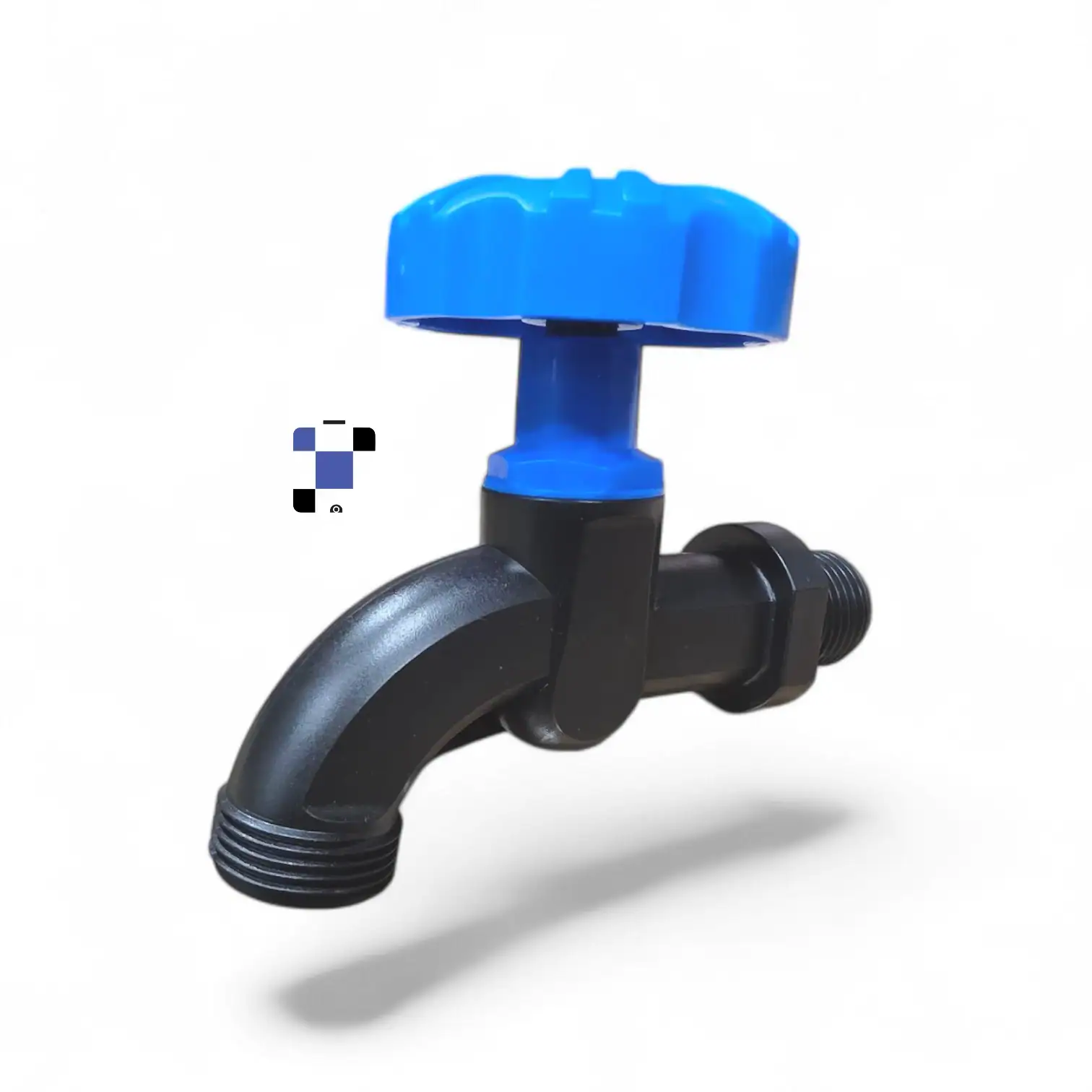 1/2" npt to 3/4 npt plastic tap/faucet for drums an jugs with blue handle spigot, 3/4" water hose outlet 1/2" npt to 3/4 npt plastic tap/faucet for drums an jugs with blue handle spigot, 3/4" water hose outlet