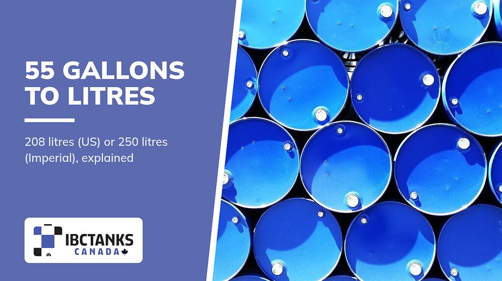 55 Gallons to Litres A Simple Conversion Guide - IBC Tanks Canada (Top view of stacked blue 55 gallon drums)
