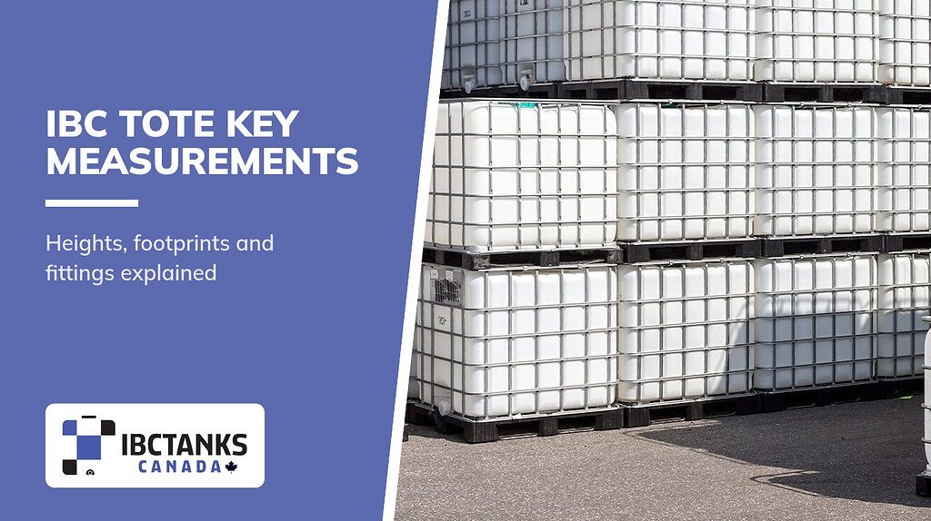 Dimensions of IBC Tote: Key Measurements & Specs - IBC Tanks Canada (Rows of white IBC totes stacked in a yard)