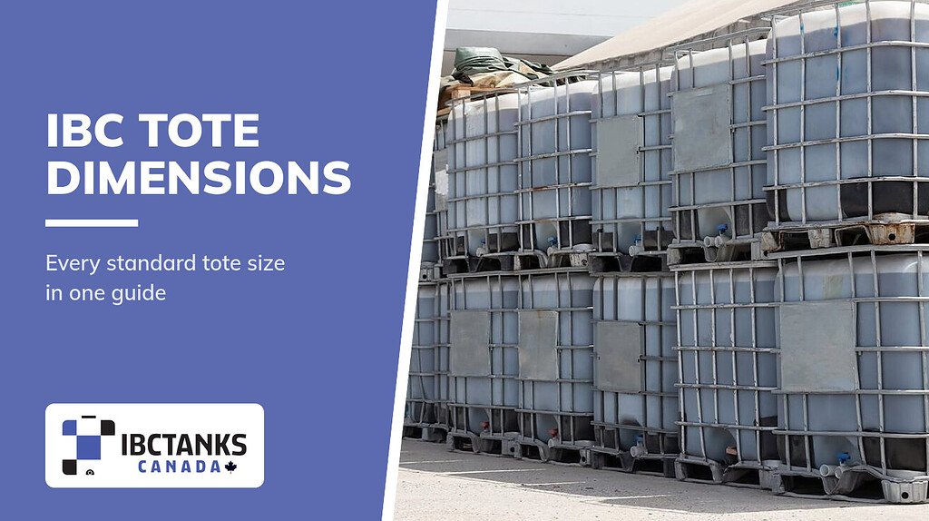 Dimensions of IBC Tote: A Complete Guide to Tote Sizes - IBC Tanks Canada (Stacked IBC totes on pallets outside a warehouse)