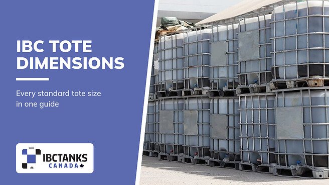 Dimensions of IBC Tote: A Complete Guide to Tote Sizes - IBC Tanks Canada (Stacked IBC totes on pallets outside a warehouse)