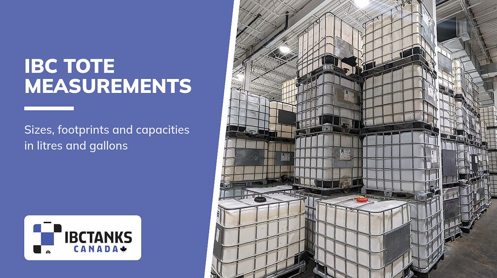 A Complete Guide to IBC Tote Measurements - IBC Tanks Canada (IBC totes stacked three high in a warehouse aisle)