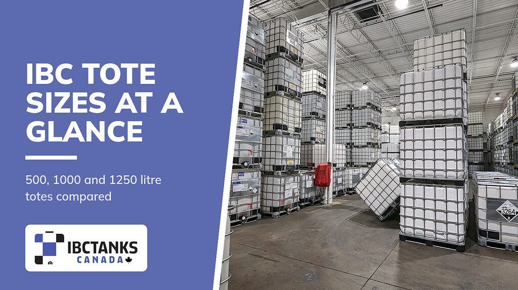 IBC Totes Dimensions: A Quick Guide to Size & Specs - IBC Tanks Canada (Stacks of 1000 litre IBC totes in an indoor warehouse)