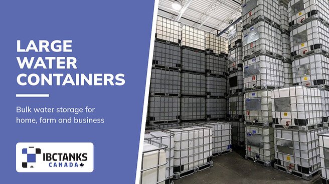 Your Guide: Large Water Container for Bulk Water Storage - IBC Tanks Canada (Warehouse filled with stacked 1000 litre IBC totes)