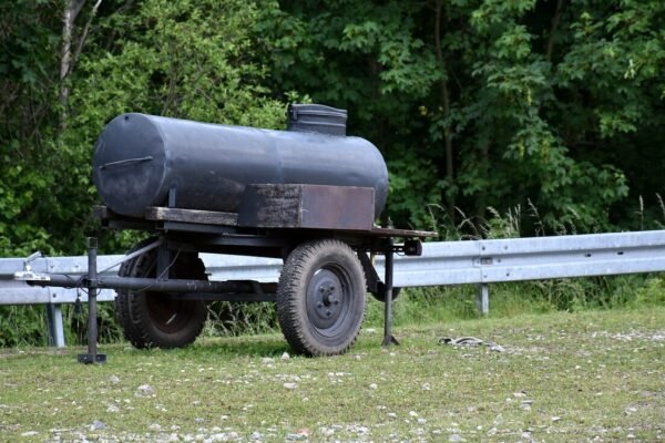 Water tank on a trailer